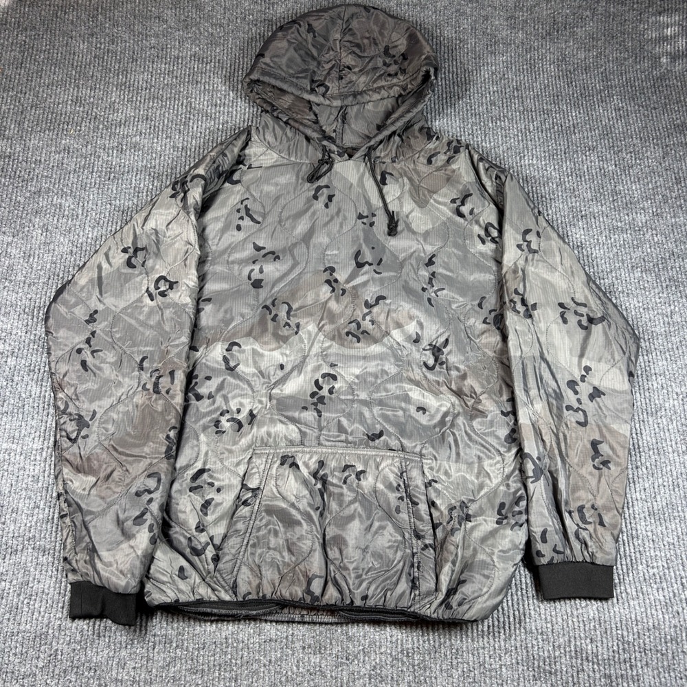Zero Foxtrot Woobie Hoodie Men's L Gray Desert Camo Quilted Pullover Jacket